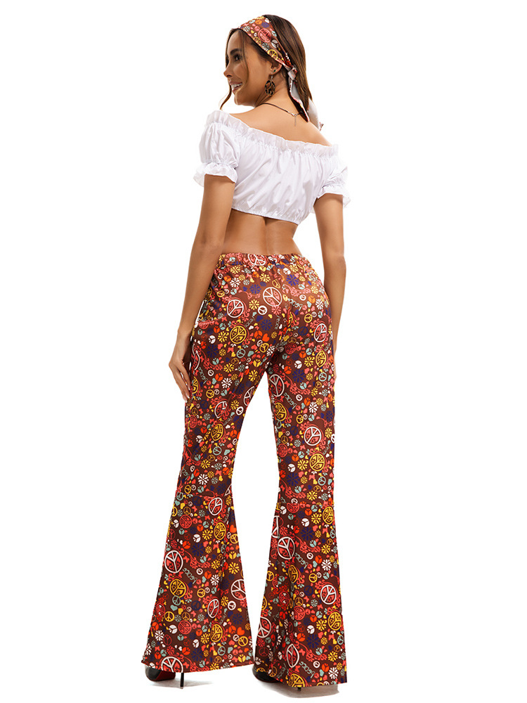 5 pcs 60s 70s Women Disco Hippy Hippie Costume Sets
